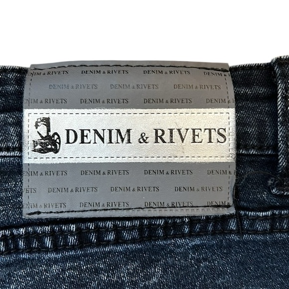 Denim & Rivets Premium Cargo Moto Jeans Black Acid Wash 75% Cotton Stretch 36x30 - Picture 12 of 16